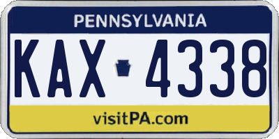 PA license plate KAX4338