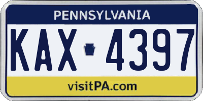 PA license plate KAX4397