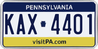 PA license plate KAX4401