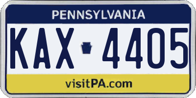 PA license plate KAX4405