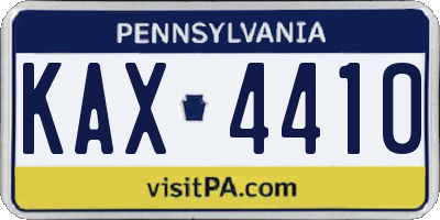PA license plate KAX4410