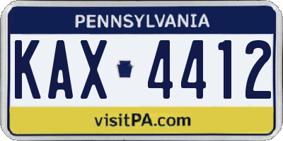 PA license plate KAX4412