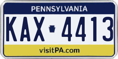 PA license plate KAX4413