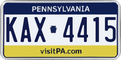 PA license plate KAX4415