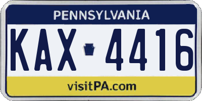PA license plate KAX4416