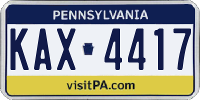 PA license plate KAX4417