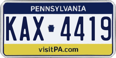 PA license plate KAX4419