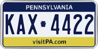 PA license plate KAX4422