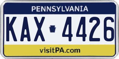 PA license plate KAX4426