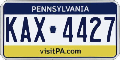 PA license plate KAX4427