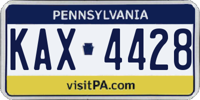 PA license plate KAX4428
