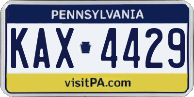 PA license plate KAX4429