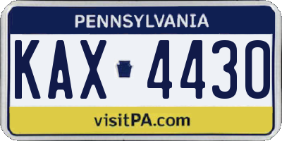 PA license plate KAX4430