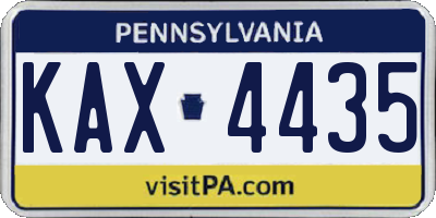 PA license plate KAX4435