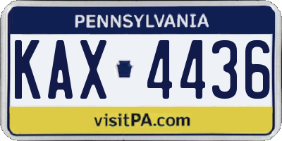 PA license plate KAX4436