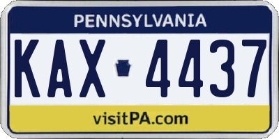 PA license plate KAX4437