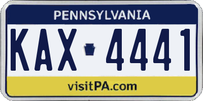 PA license plate KAX4441