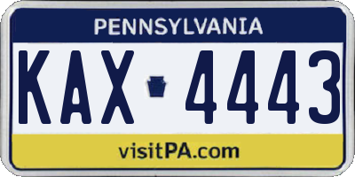 PA license plate KAX4443