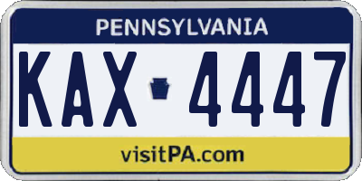 PA license plate KAX4447