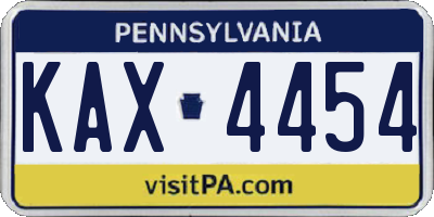 PA license plate KAX4454