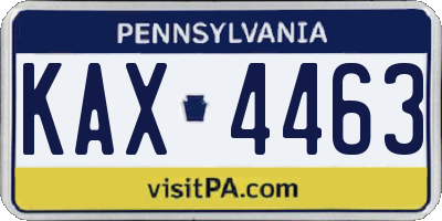 PA license plate KAX4463
