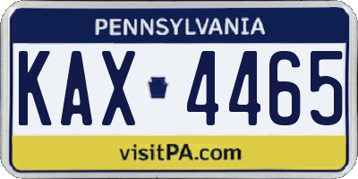 PA license plate KAX4465