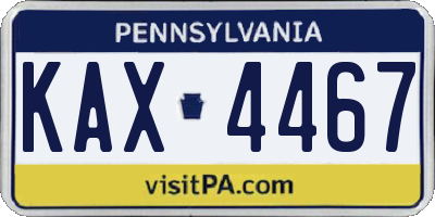 PA license plate KAX4467