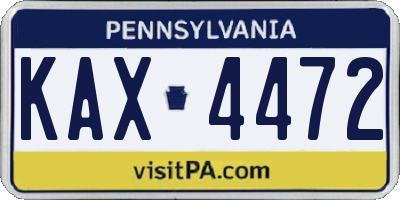 PA license plate KAX4472