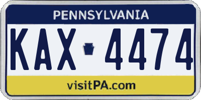 PA license plate KAX4474
