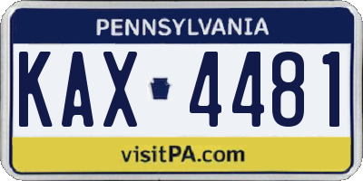 PA license plate KAX4481