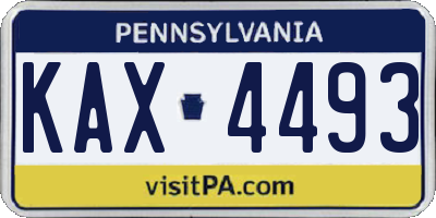 PA license plate KAX4493