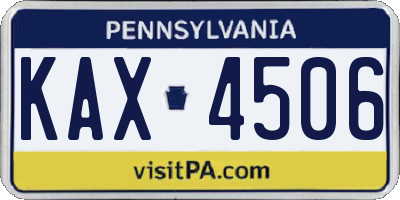 PA license plate KAX4506