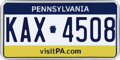 PA license plate KAX4508