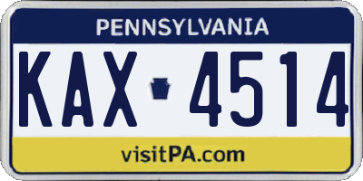 PA license plate KAX4514