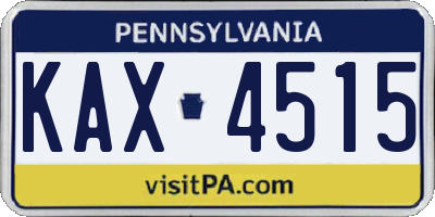 PA license plate KAX4515