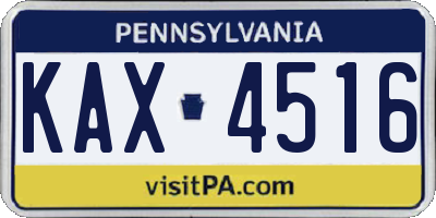PA license plate KAX4516