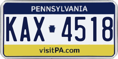 PA license plate KAX4518