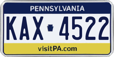 PA license plate KAX4522