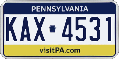 PA license plate KAX4531