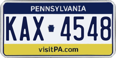 PA license plate KAX4548