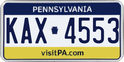 PA license plate KAX4553