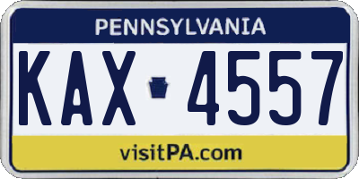 PA license plate KAX4557