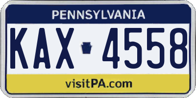 PA license plate KAX4558