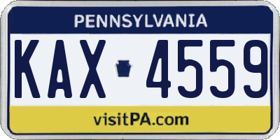 PA license plate KAX4559