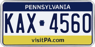 PA license plate KAX4560