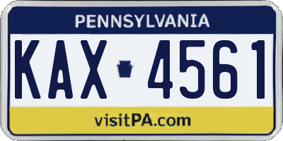 PA license plate KAX4561