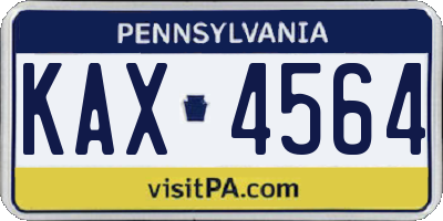 PA license plate KAX4564
