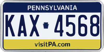 PA license plate KAX4568