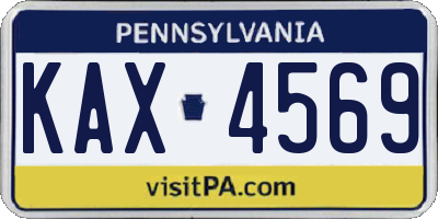 PA license plate KAX4569