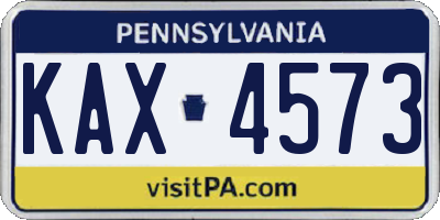 PA license plate KAX4573